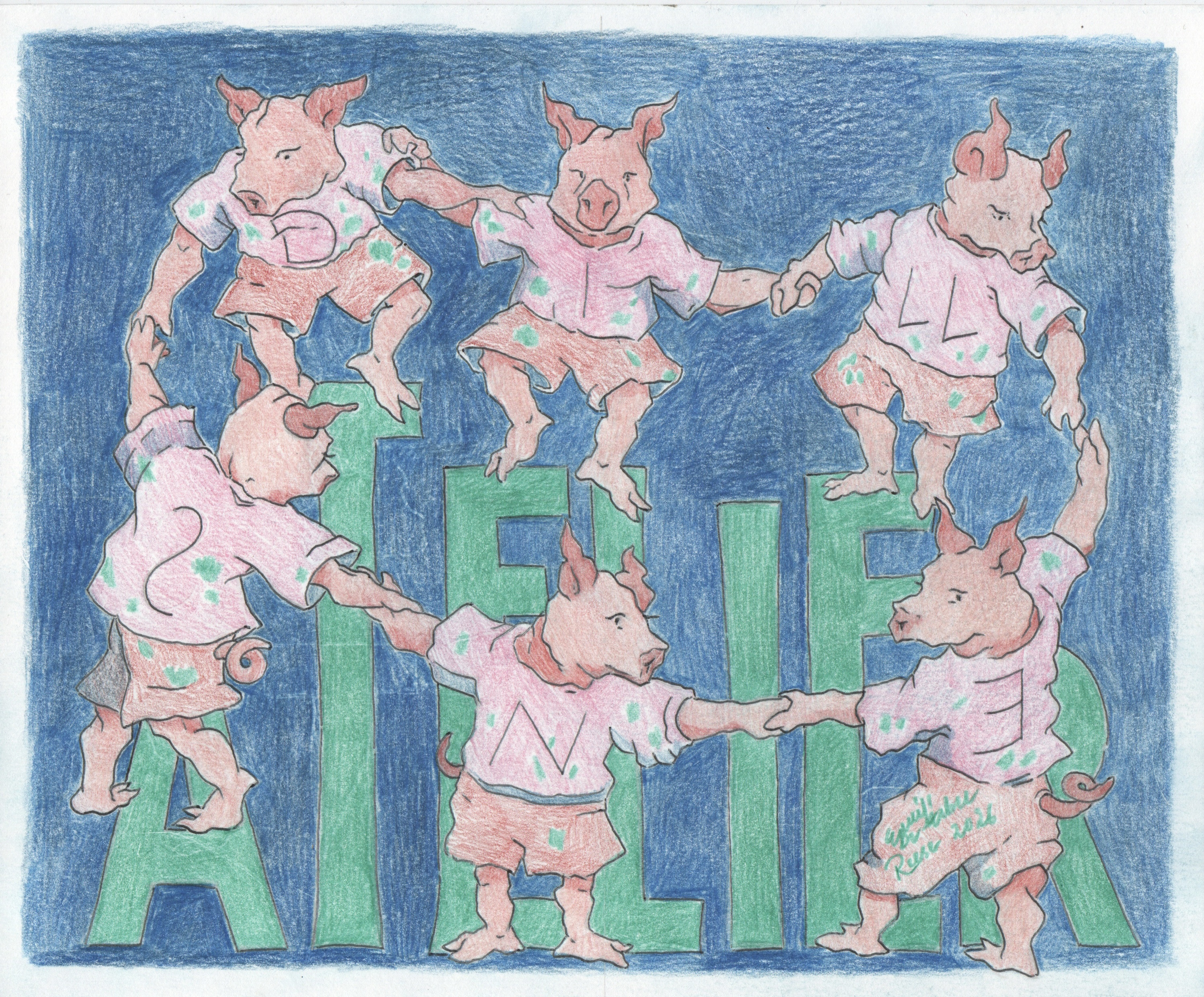 six little pigs